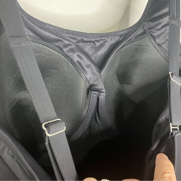 Lands’ End black Tankini top underwire size 16W DD slimming round neckline - Picture 5 of 6